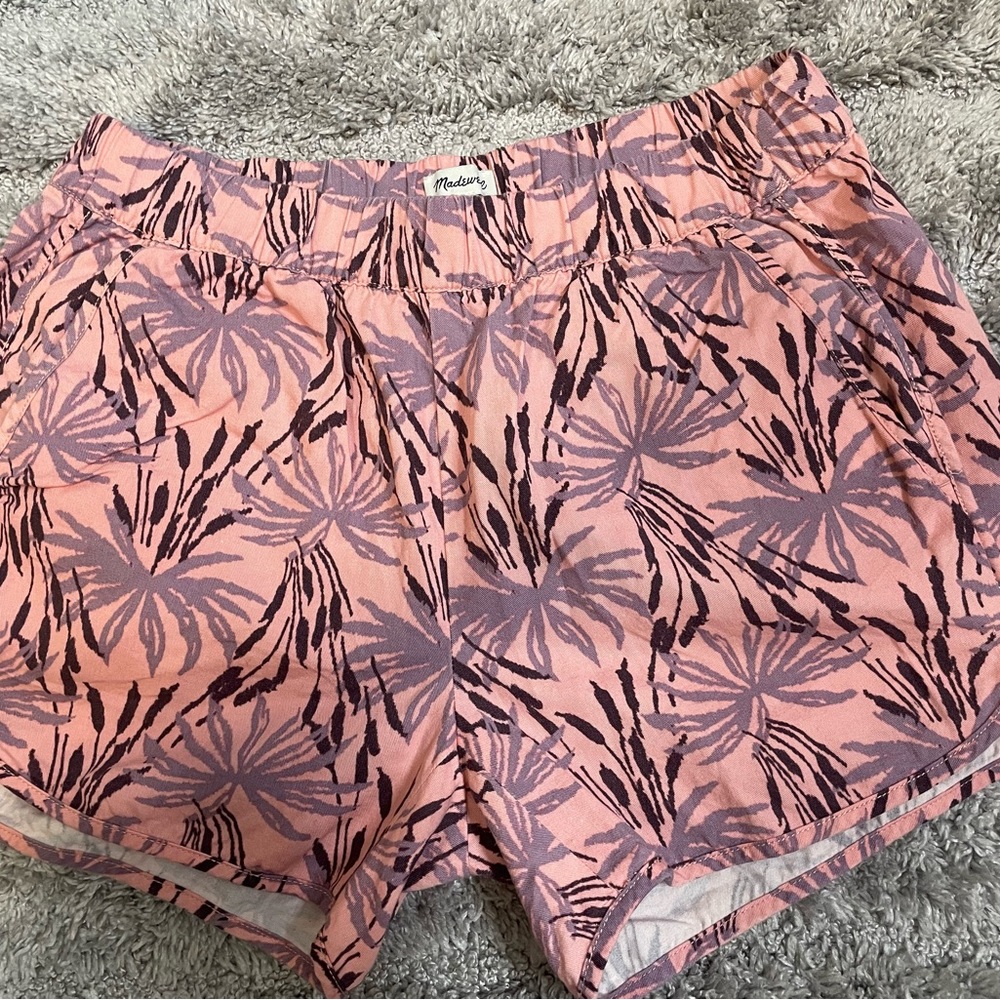 Madewell pink pull on shorts